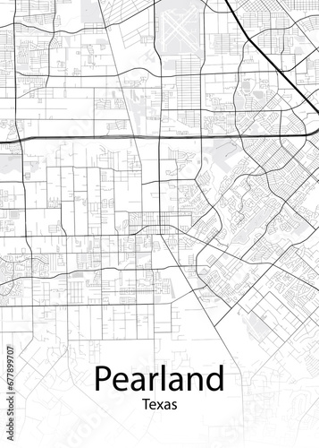 Pearland Texas minimalist map