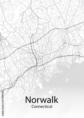 Norwalk Connecticut minimalist map photo