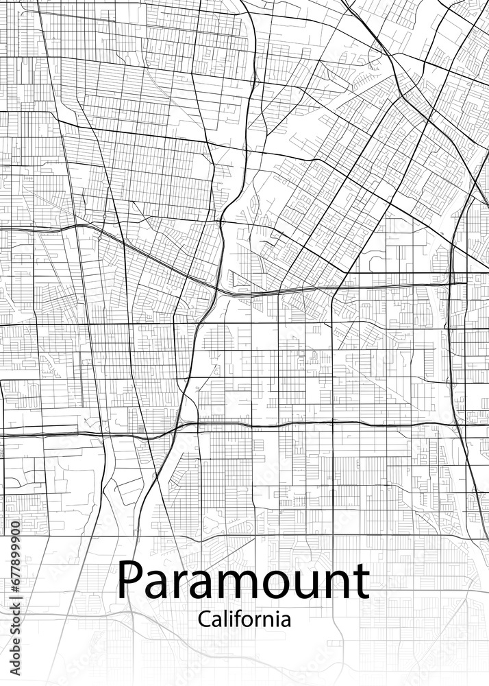 Paramount California minimalist map