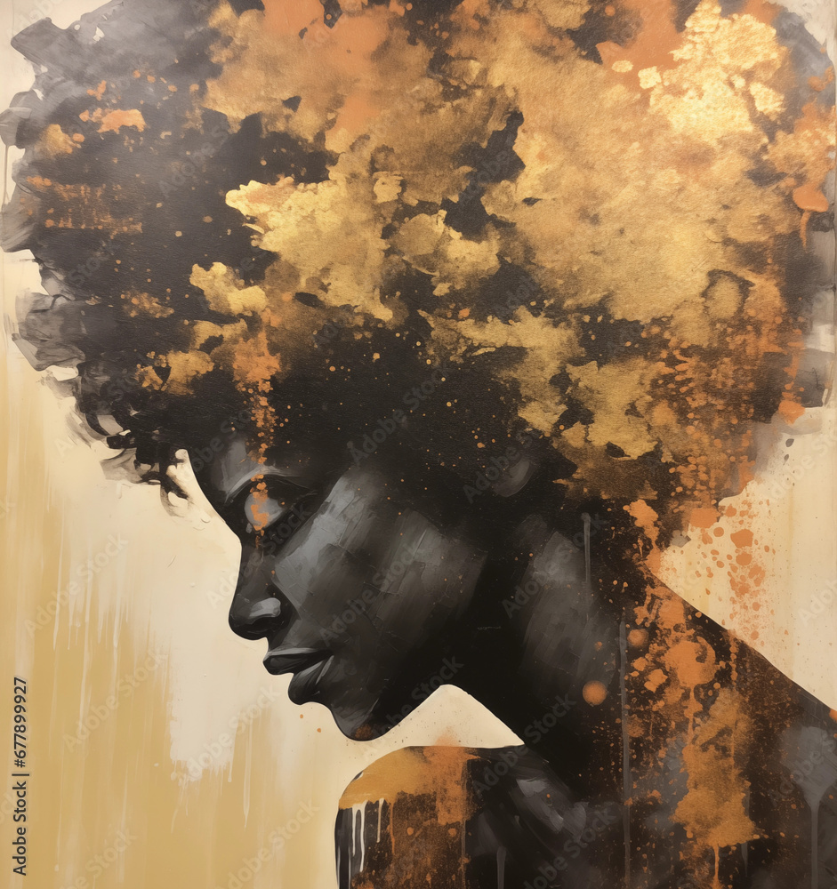 A Majestade em Cores: Celebrando a Beleza Afro no Dia da Consciência Negra, IA Generativa - obrazy, fototapety, plakaty 