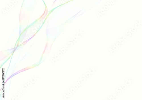 虹色ラインの抽象的な背景イラスト・風に揺れるイメージ 