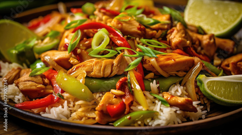 Chicken And Rice Stir Fry Natural Colors , Background For Banner, HD