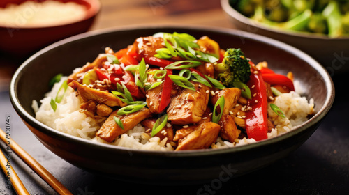 Chicken And Rice Stir, Background For Banner, HD
