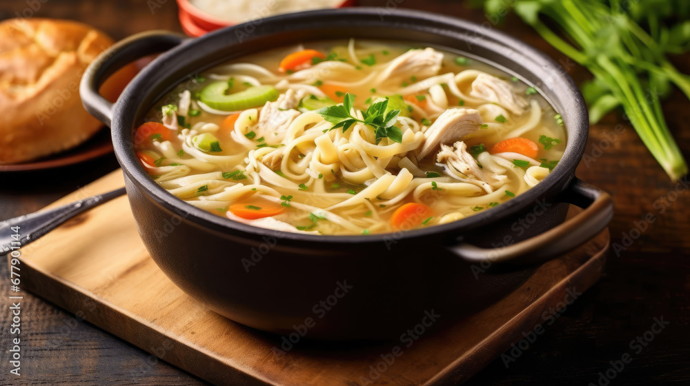 Chicken Noodle Soup Natural Colors, Background For Banner, HD