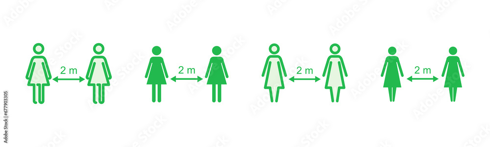 Social distancing icon set. social distance icon. self quarantine sign Social distancing icon set. social distance icon. self quarantine sign
