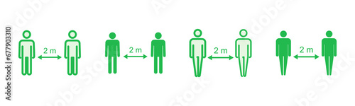 Social distance icon set. social distancing icon. self quarantine sign