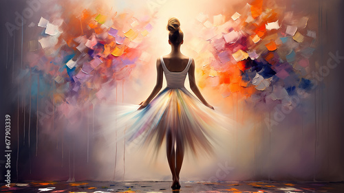 Foto illustration ballerina creativity femininity art dance painting self-expression