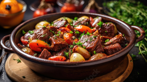 Beef Bourguignon Natural Colors, Background For Banner, HD