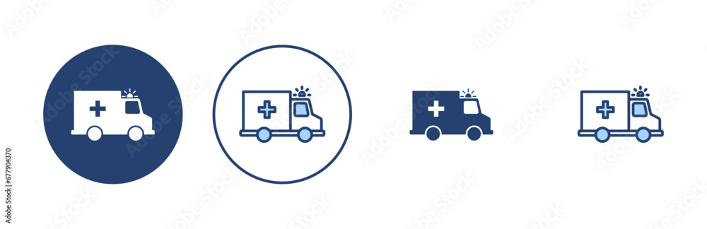 Ambulance icon vector. ambulance truck sign and symbol. ambulance car Ambulance icon vector. ambulance truck sign and symbol. ambulance car