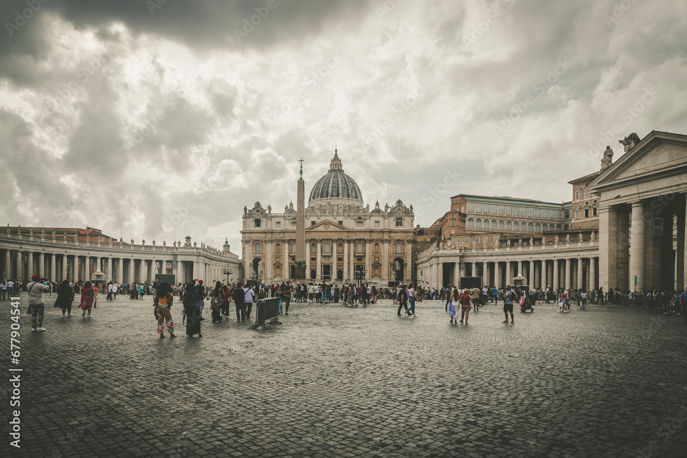 Saint Peter's square in the city of Rome