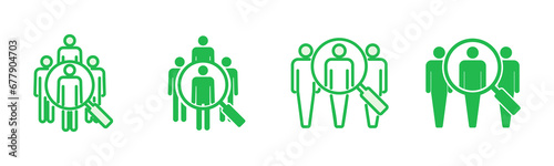 Hiring icon set. Search job vacancy icon. Human resources concept. Recruitment