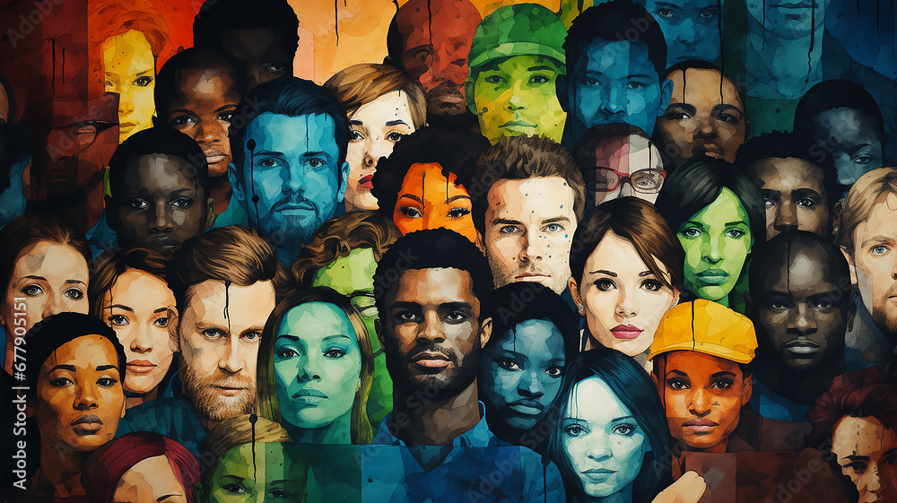 background texture multicultural group of people illustration