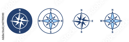 Compass icon vector. arrow compass icon sign and symbol