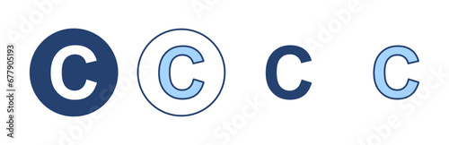 Copyright icon vector. copyright sign and symbol