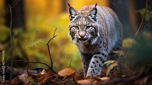 A Stealthy Bobcat Is In The Forest, Background For Banner, HD © ACE STEEL D