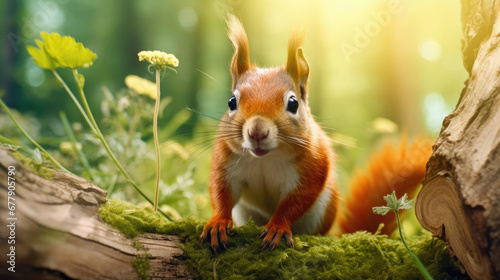 A Whimsical Squirrel Is In The Forest, Background For Banner, HD
