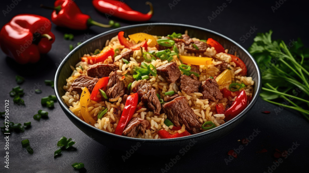 Beef And Bell Pepper Fried Rice Natural , Background For Banner, HD Beef And Bell Pepper Fried Rice Natural , Background For Banner, HD
