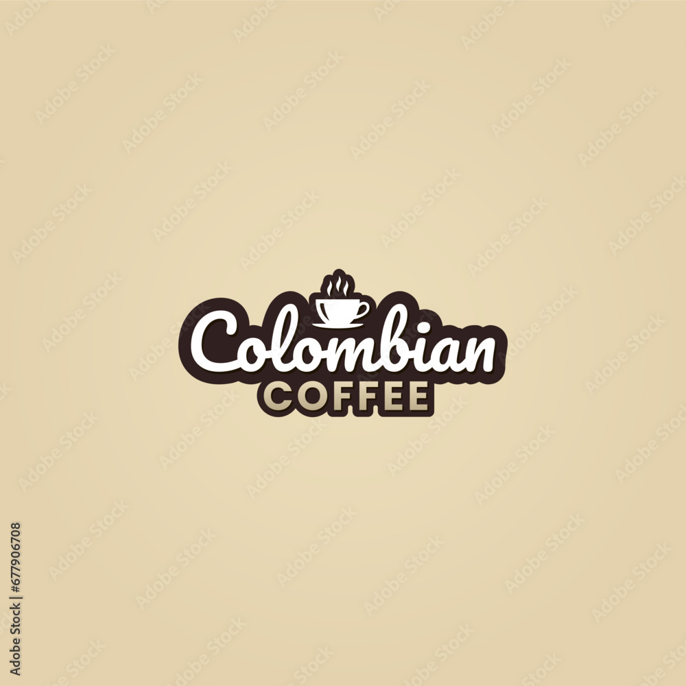 Colombian coffee logo or Colombian coffee label vector isolated in flat style. Best Colombian coffee logo vector for product packaging design element. Colombian coffee label vector for product.
