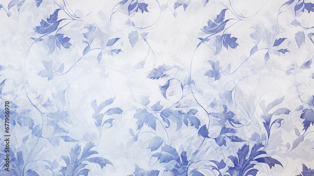 Obraz premium blue vintage floral wallpaper ornament abstract background copy space, classic style design