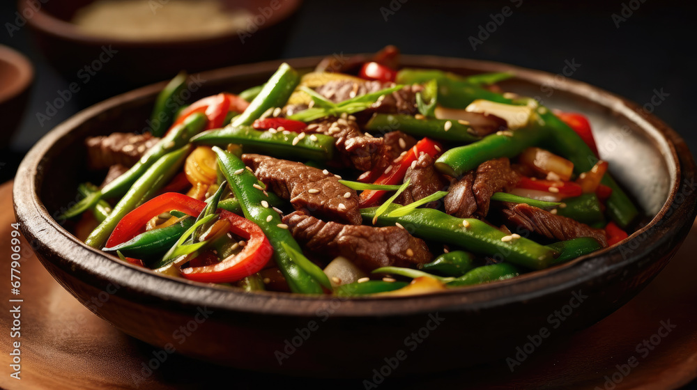 Beef And Green Bean Stir Fry Natural Color , Background For Banner, HD Beef And Green Bean Stir Fry Natural Color , Background For Banner, HD