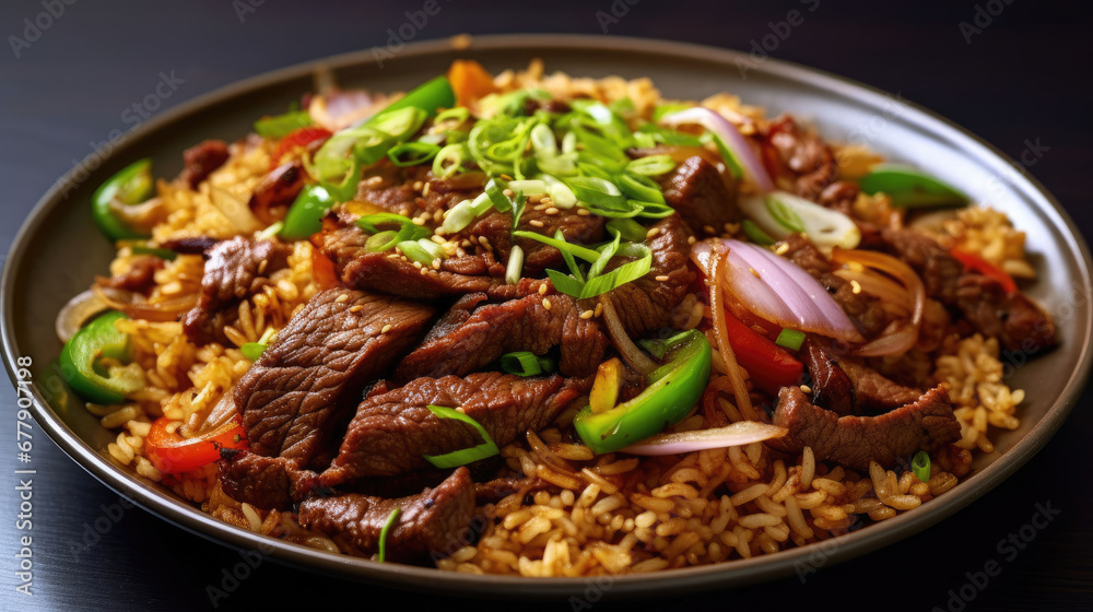 Beef And Onion Fried Rice Natural Colors , Background For Banner, HD Beef And Onion Fried Rice Natural Colors , Background For Banner, HD