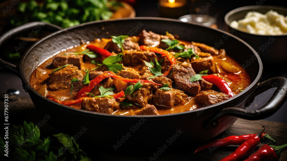 Beef And Red Curry Natural Colors, Background For Banner, HD
