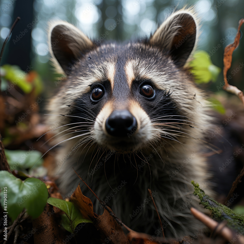 A Curious Raccoon Is Foraging For Berries In The Moon , Background For Banner, HD
