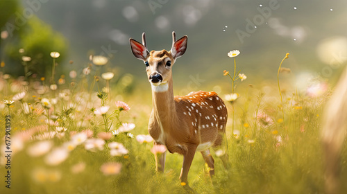 A Graceful Deer Is Gracefully Bounding Through, Background For Banner, HD