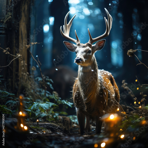 A Graceful Deer Is Peacefully Resting , Background For Banner, HD