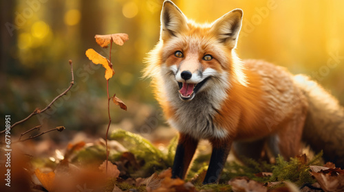 A Playful Fox Is In The Autumn Forest, Background For Banner, HD © ACE STEEL D