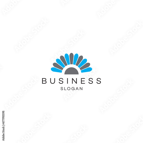 Sun med flower premium business solution Abstract Logo Icon design vector modern minimal style illustration emblem sign symbol logotype