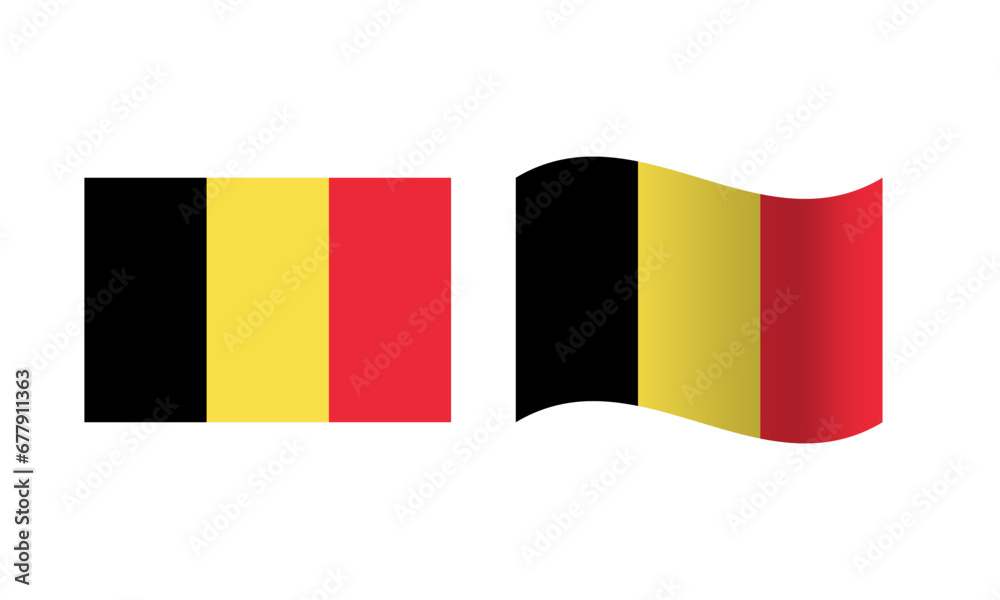 Fototapeta premium Rectangle and Wave Belgium Flag Illustration