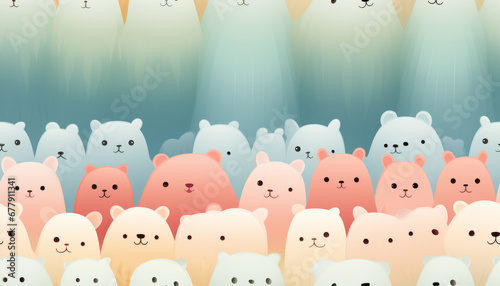 Pastel puppy pattern with contrasting smooth lines and flat illustrations.generative ai