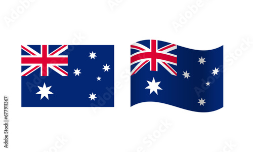 Rectangle and Wave Australia Flag Illustration