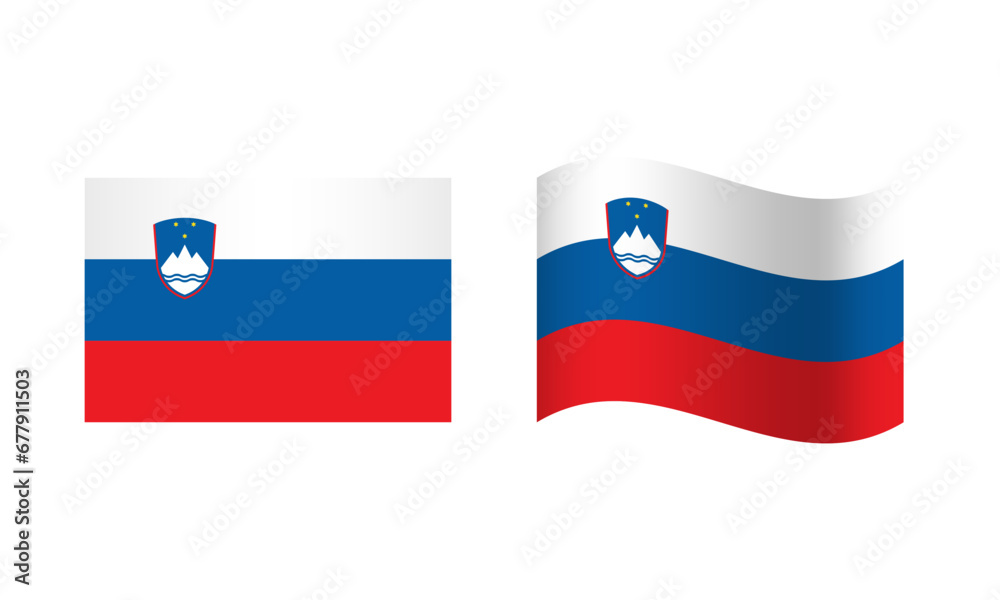 Rectangle and Wave Slovenia Flag Illustration Rectangle and Wave Slovenia Flag Illustration