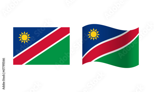 Free Download Rectangle and Wave Namibia Flag Illustration - GFXLoad