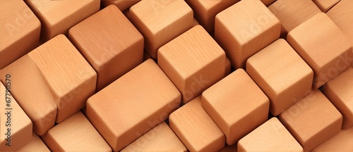 Bunch of wooden cubes detailed texture background from Generative AI