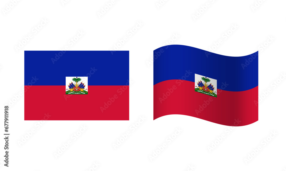 Rectangle and Wave Haiti Flag Illustration