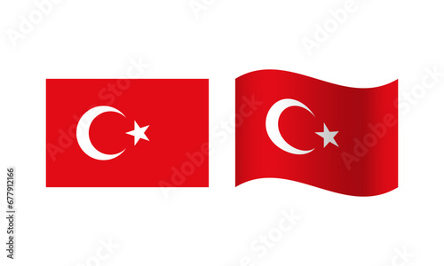 Rectangle and Wave Turkey Flag Illustration