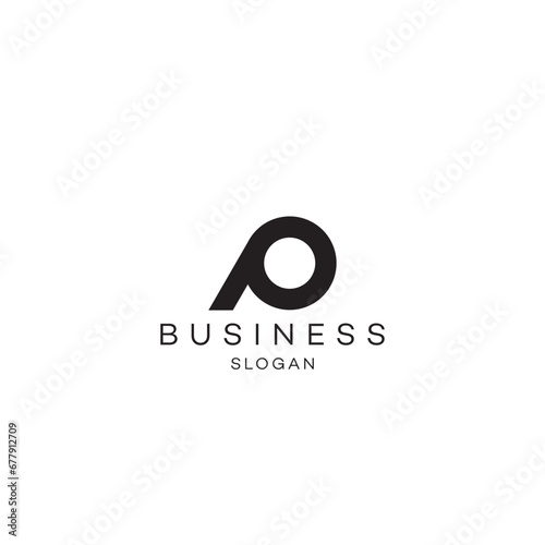 Letter p round typography premium business solution Abstract Logo Icon design vector modern minimal style illustration emblem sign symbol logotype
