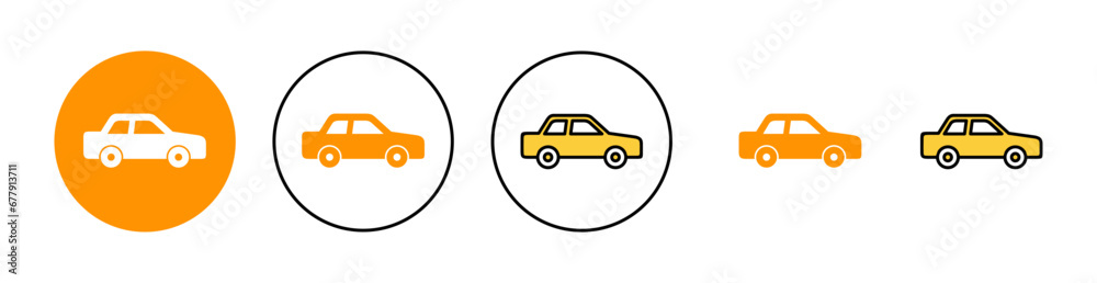 Car icon set for web and mobile app. car sign and symbol. small sedan