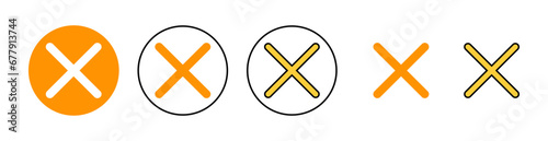Close icon set for web and mobile app. Delete sign and symbol. cross sign
