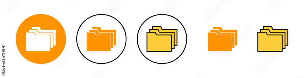 Folder icon set for web and mobile app. folder sign and symbol - obrazy, fototapety, plakaty 