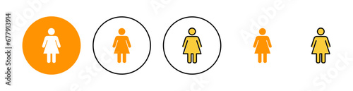 Female icon set for web and mobile app. woman sign and symbol
