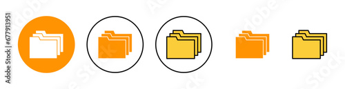 Folder icon set for web and mobile app. folder sign and symbol