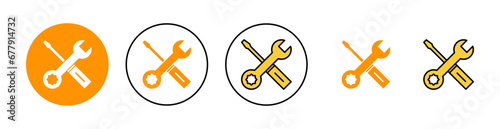 Repair tools icon set for web and mobile app. tool sign and symbol. setting icon. Wrench and screwdriver. Service