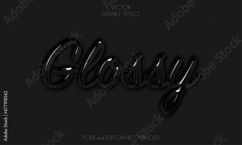 VECTOR royal glossy editable text effect - embossed black