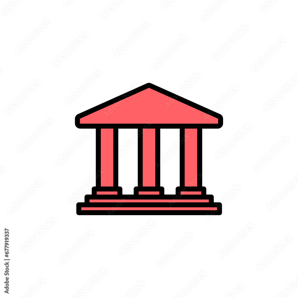 Bank icon set illustration. Bank sign and symbol, museum, university Bank icon set illustration. Bank sign and symbol, museum, university
