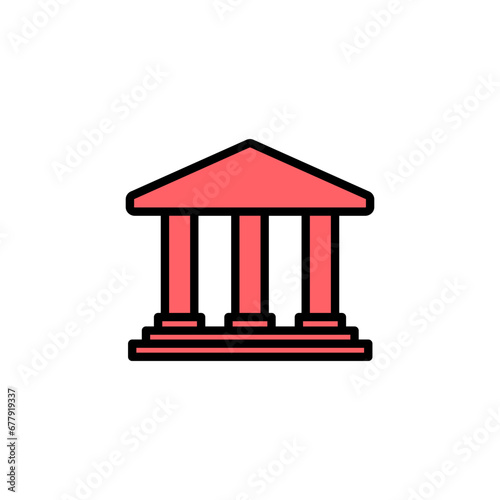 Bank icon set illustration. Bank sign and symbol, museum, university