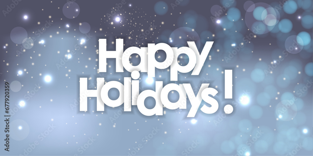 White happy holidays background with snowflakes. Vector illustration.